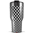 Skin Wrap Decal for 2017 RTIC Tumblers 40oz Checkered Canvas Black and White (TUMBLER NOT INCLUDED)