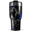 Skin Wrap Decal for 2017 RTIC Tumblers 40oz Twisted Garden Gray and Blue (TUMBLER NOT INCLUDED)