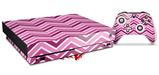 Skin Wrap compatible with XBOX One X Console and Controller Zig Zag Pinks