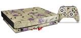 Skin Wrap compatible with XBOX One X Console and Controller Flowers and Berries Purple