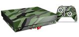 Skin Wrap compatible with XBOX One X Console and Controller Camouflage Green