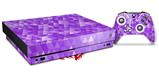 Skin Wrap compatible with XBOX One X Console and Controller Triangle Mosaic Purple