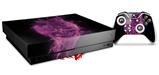 Skin Wrap compatible with XBOX One X Console and Controller Flaming Fire Skull Hot Pink Fuchsia
