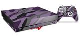Skin Wrap compatible with XBOX One X Console and Controller Camouflage Purple