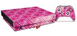 Skin Wrap compatible with XBOX One X Console and Controller Wavey Fushia Hot Pink