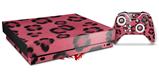 Skin Wrap compatible with XBOX One X Console and Controller Leopard Skin Pink