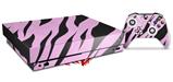 Skin Wrap compatible with XBOX One X Console and Controller Zebra Skin Pink