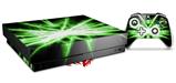 Skin Wrap compatible with XBOX One X Console and Controller Lightning Green