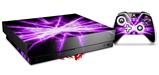 Skin Wrap compatible with XBOX One X Console and Controller Lightning Purple