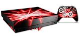 Skin Wrap compatible with XBOX One X Console and Controller Lightning Red