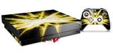 Skin Wrap compatible with XBOX One X Console and Controller Lightning Yellow