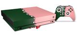 Skin Wrap compatible with XBOX One X Console and Controller Ripped Colors Green Pink