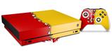 Skin Wrap compatible with XBOX One X Console and Controller Ripped Colors Red Yellow