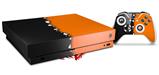 Skin Wrap compatible with XBOX One X Console and Controller Ripped Colors Black Orange