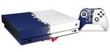 Skin Wrap compatible with XBOX One X Console and Controller Ripped Colors Blue White