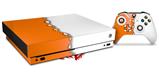 Skin Wrap compatible with XBOX One X Console and Controller Ripped Colors Orange White