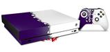 Skin Wrap compatible with XBOX One X Console and Controller Ripped Colors Purple White