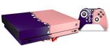 Skin Wrap compatible with XBOX One X Console and Controller Ripped Colors Purple Pink
