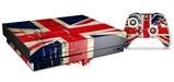 Skin Wrap compatible with XBOX One X Console and Controller Painted Faded and Cracked Union Jack British Flag