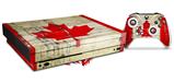 Skin Wrap compatible with XBOX One X Console and Controller Painted Faded and Cracked Canadian Canada Flag
