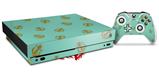 Skin Wrap compatible with XBOX One X Console and Controller Anchors Away Seafoam Green