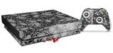Skin Wrap compatible with XBOX One X Console and Controller Scattered Skulls Gray