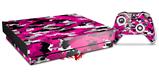 Skin Wrap compatible with XBOX One X Console and Controller WraptorCamo Digital Camo Hot Pink