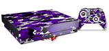 Skin Wrap compatible with XBOX One X Console and Controller WraptorCamo Digital Camo Purple