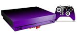 Skin Wrap compatible with XBOX One X Console and Controller Smooth Fades Purple Black