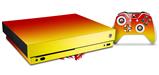 Skin Wrap compatible with XBOX One X Console and Controller Smooth Fades Yellow Red