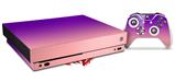 Skin Wrap compatible with XBOX One X Console and Controller Smooth Fades Pink Purple