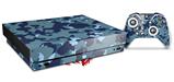 Skin Wrap compatible with XBOX One X Console and Controller WraptorCamo Old School Camouflage Camo Navy