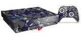 Skin Wrap compatible with XBOX One X Console and Controller WraptorCamo Old School Camouflage Camo Blue Navy