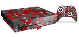 Skin Wrap compatible with XBOX One X Console and Controller WraptorCamo Old School Camouflage Camo Red