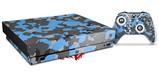 Skin Wrap compatible with XBOX One X Console and Controller WraptorCamo Old School Camouflage Camo Blue Medium
