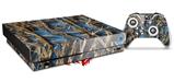 Skin Wrap compatible with XBOX One X Console and Controller WraptorCamo Grassy Marsh Camo Neon Blue