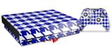 Skin Wrap compatible with XBOX One X Console and Controller Houndstooth Royal Blue