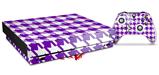 Skin Wrap compatible with XBOX One X Console and Controller Houndstooth Purple