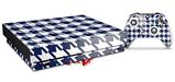 Skin Wrap compatible with XBOX One X Console and Controller Houndstooth Navy Blue