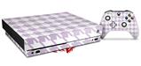 Skin Wrap compatible with XBOX One X Console and Controller Houndstooth Lavender