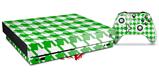 Skin Wrap compatible with XBOX One X Console and Controller Houndstooth Green