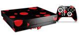 Skin Wrap compatible with XBOX One X Console and Controller Lots of Dots Red on Black