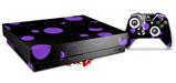 Skin Wrap compatible with XBOX One X Console and Controller Lots of Dots Purple on Black