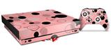 Skin Wrap compatible with XBOX One X Console and Controller Lots of Dots Pink on Pink