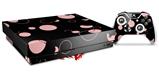 Skin Wrap compatible with XBOX One X Console and Controller Lots of Dots Pink on Black