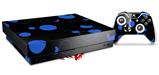 Skin Wrap compatible with XBOX One X Console and Controller Lots of Dots Blue on Black