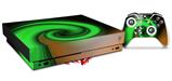 Skin Wrap compatible with XBOX One X Console and Controller Alecias Swirl 01 Green