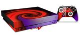 Skin Wrap compatible with XBOX One X Console and Controller Alecias Swirl 01 Red