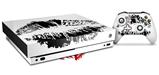 Skin Wrap compatible with XBOX One X Console and Controller Big Kiss Lips Black on White