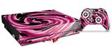 Skin Wrap compatible with XBOX One X Console and Controller Alecias Swirl 02 Hot Pink